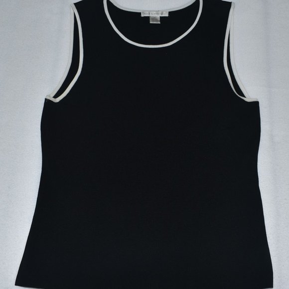 Petit Sophisticate Tops - Petite Sophisticate Women Sz M Tank Top Size S Black Round Neck Sleeveless